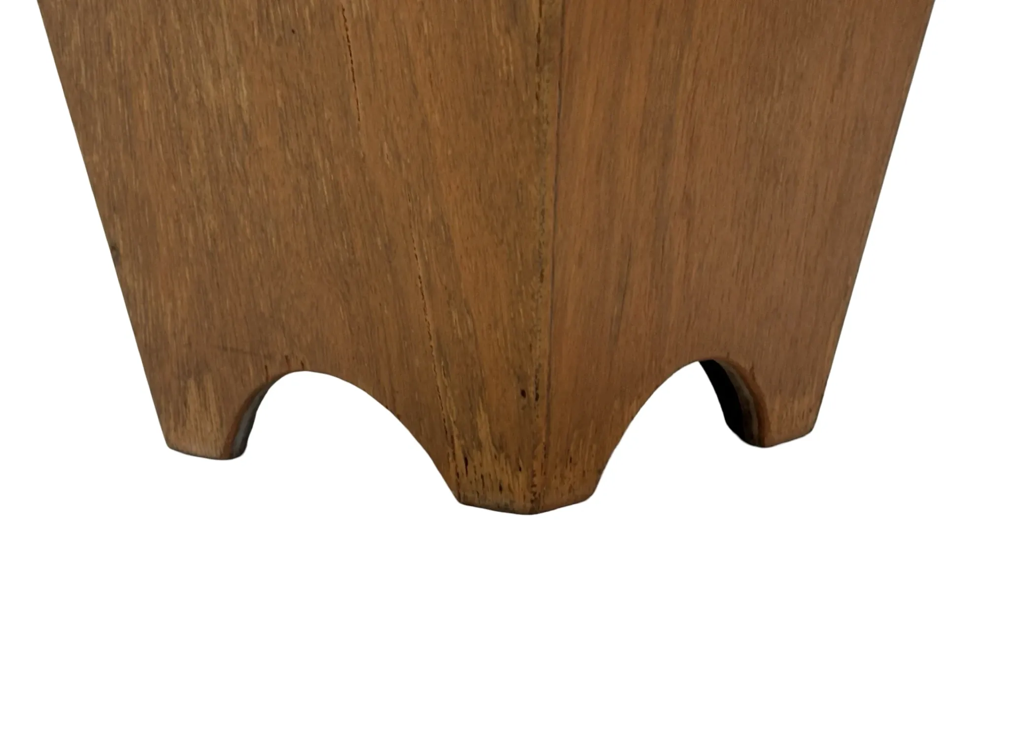 Vintage wooden planter with a minimalist, geometric design