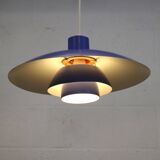 Blue Louis Poulsen PH 4/3 Pendant Lamp: 1970s Scandinavian Design