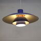 Blue Louis Poulsen PH 4/3 Pendant Lamp: 1970s Scandinavian Design