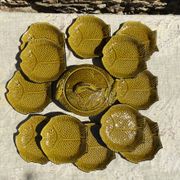 Vintage bouillabaisse service in faience, 13 pieces, 1970s.