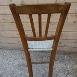 Chaise ancienne assise scoubidou bistrot vintage