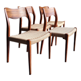 4 rosewood chairs by Niels Otto Møller model 71, Denmark 1950