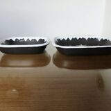 Set of 2 "Gabriel Fourmaintraux" ceramic dishes, 50s-60s