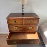 English boat commode in mahogany