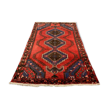 Vintage Tribal Rug 205x137 cm Wool Oriental Hand Made Rug Red, Navy