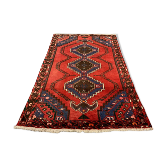 Vintage Tribal Rug 205x137 cm Wool Oriental Hand Made Rug Red, Navy