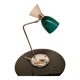 Chrome metal diabolo lamp and green globe