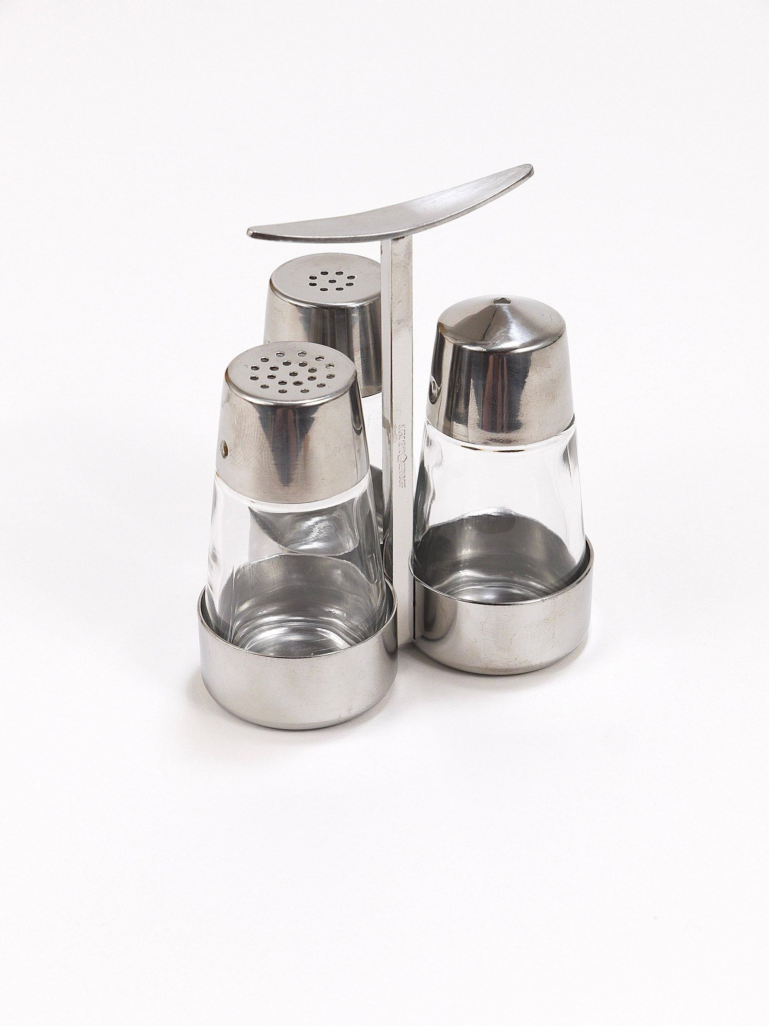 Set of condiments Marianne Denzel salt and pepper, Berndorf, Austria, 1960s