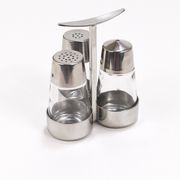 Set of condiments Marianne Denzel salt and pepper, Berndorf, Austria, 1960s