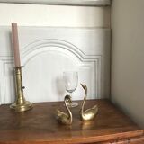 Couple of brass swans