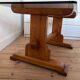 Pine coffee table with smoked glass top.