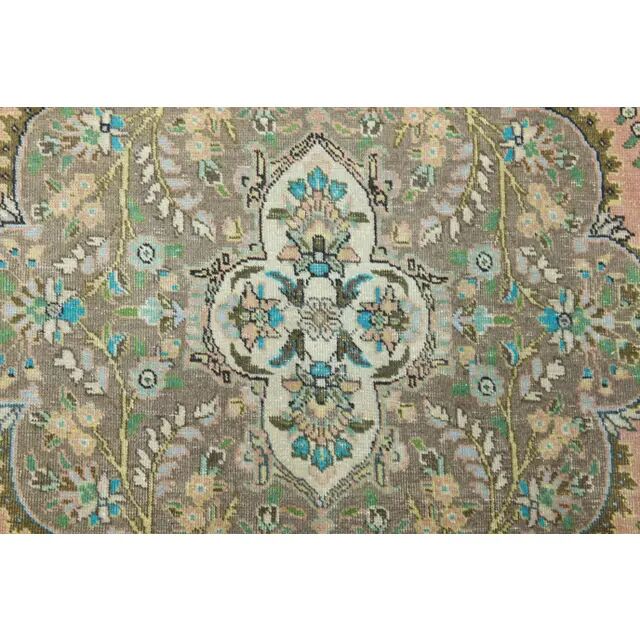 Tapis vintage persan fait main en laine et coton orange, années 1970