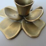 Flower candle "4-leaf clover" in 70s brass