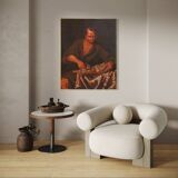 Great 17th century Italian painting, philosopher in his study