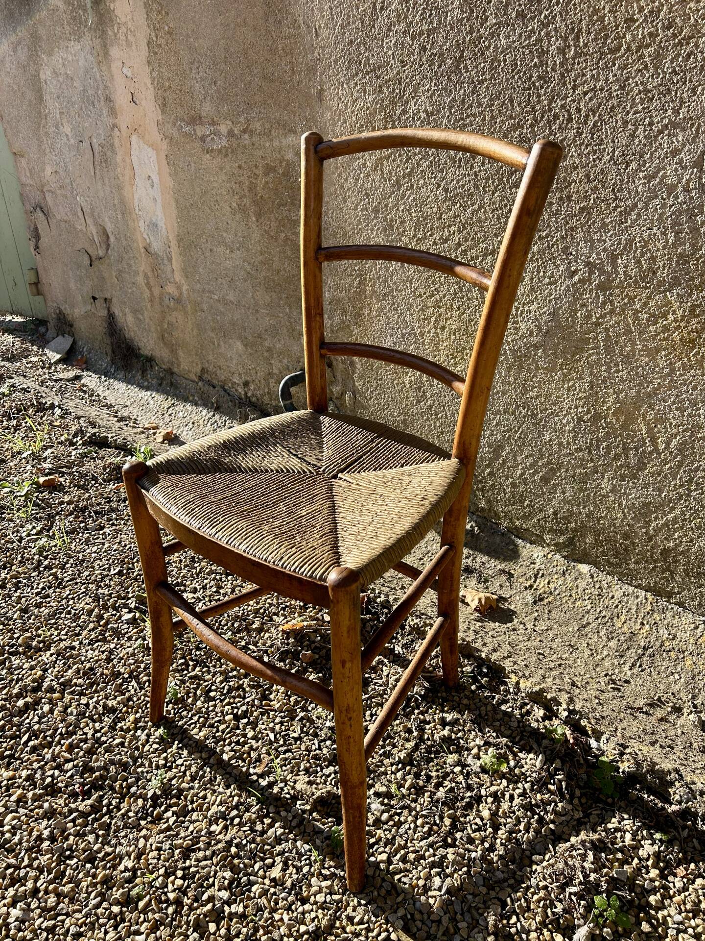 Vintage golden straw chair