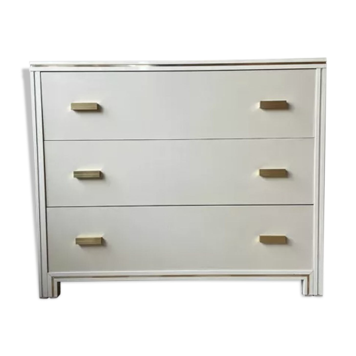 Commode Hollywood Regency crème par Pierre Vandel