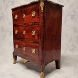 Commode d'entre deux style transition, satin & amarante, 19th