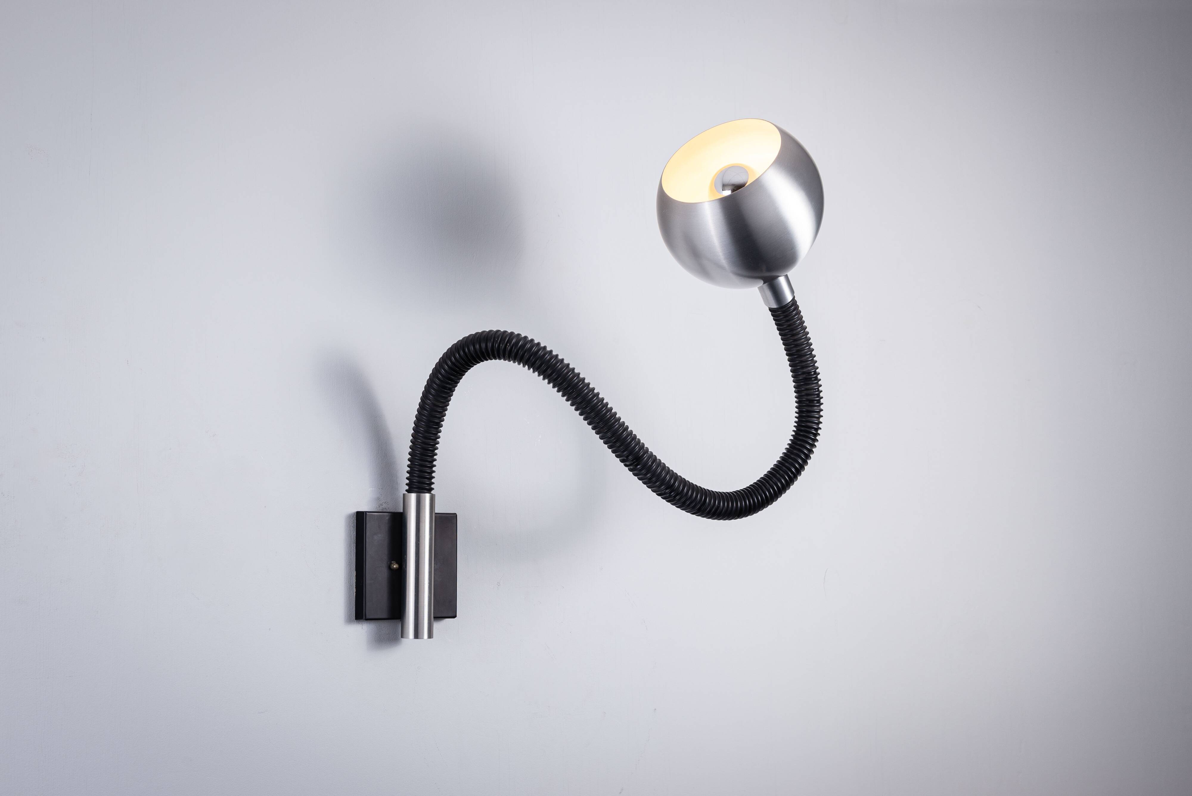 Martine Le Forestier ‘‘Serpent’’ wall lamp for Raak Amsterdam 1968