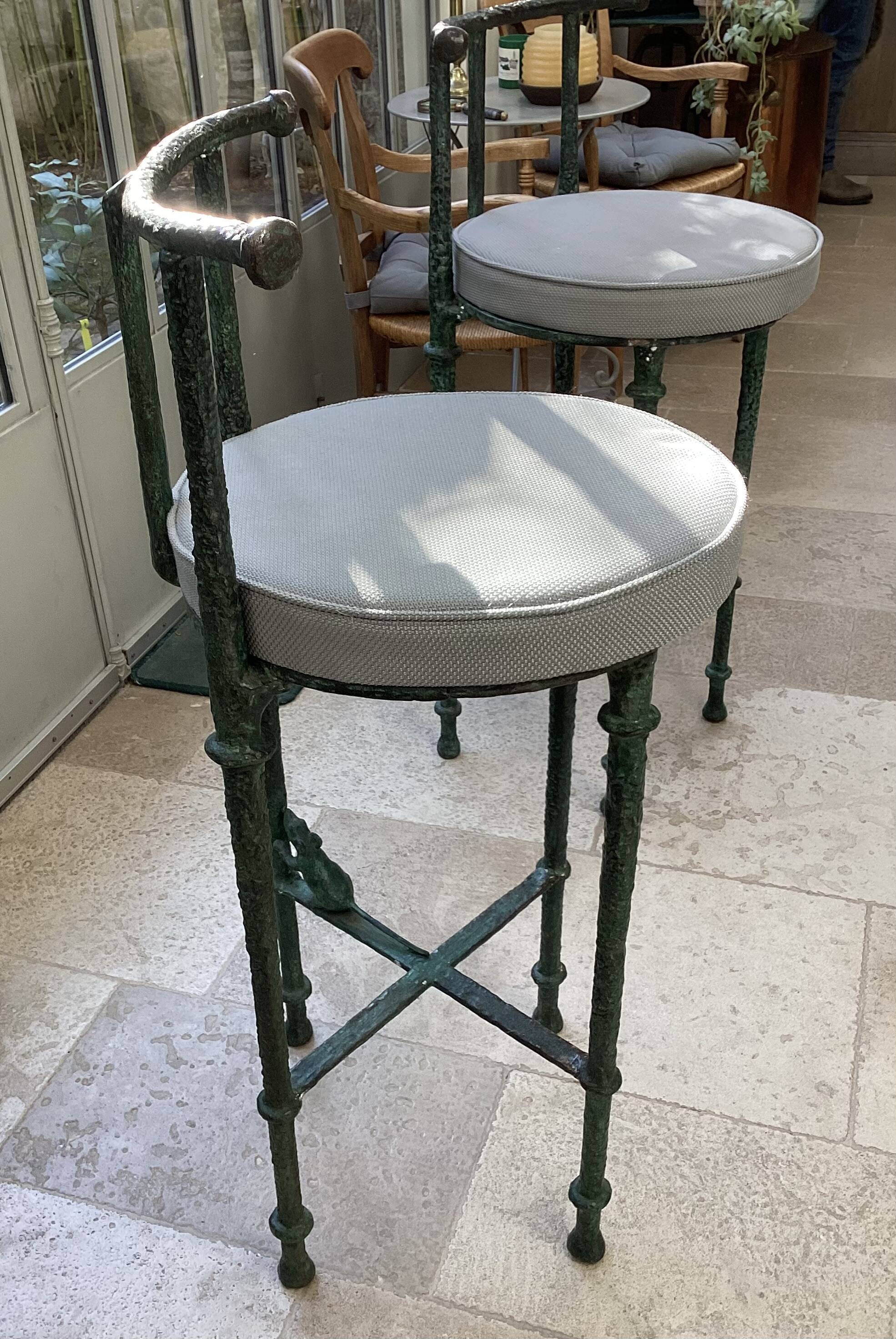 Bronze stool in the spirit of Giacometti.