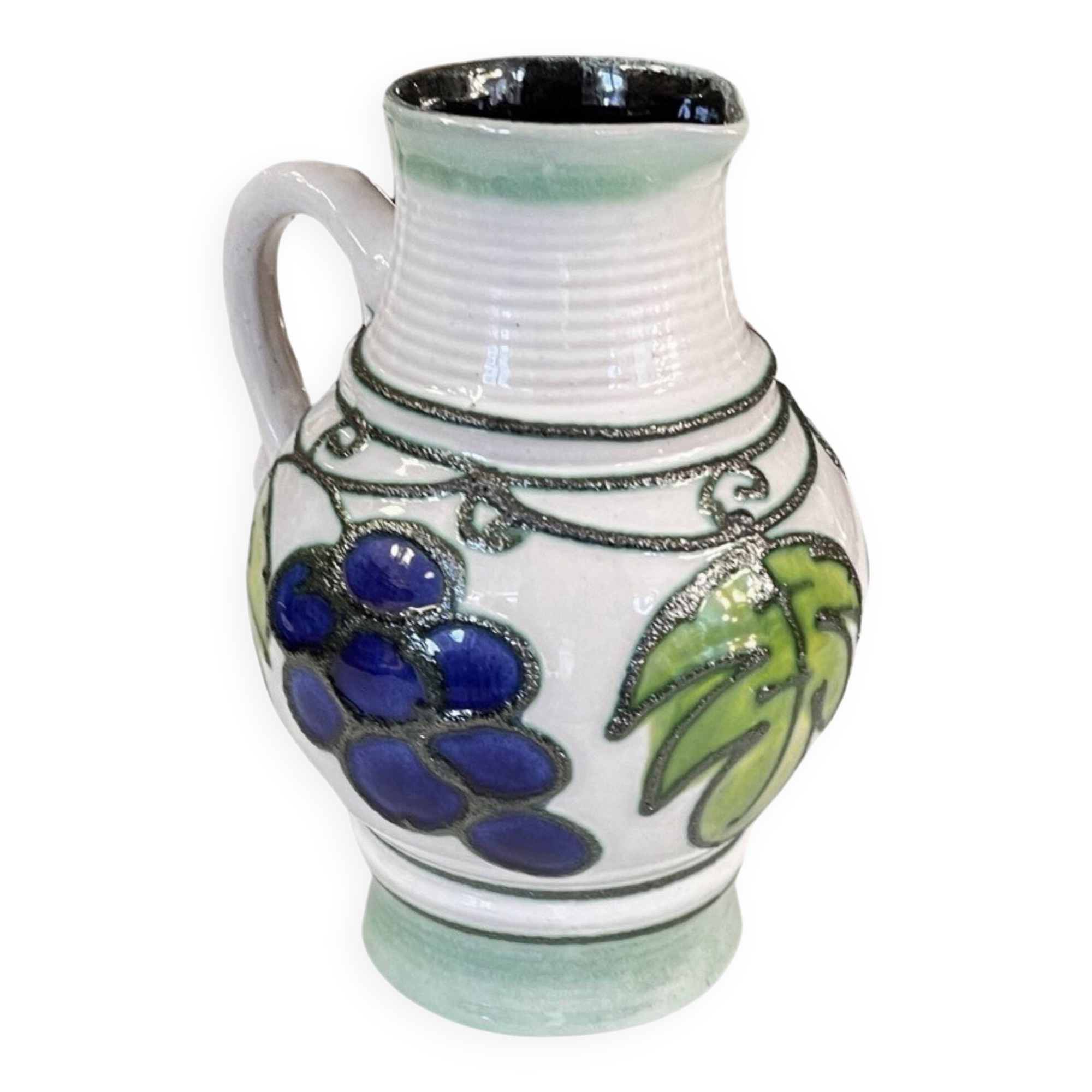 Ceramic jug with handle, Strehla Keramik, Germany, 1970s.
