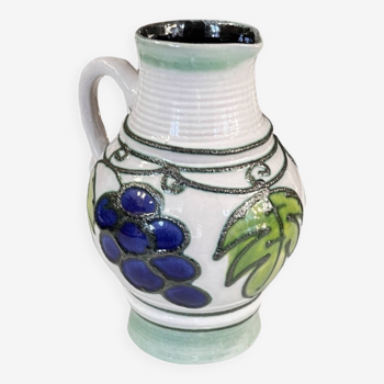 Ceramic jug with handle, Strehla Keramik, Germany, 1970s.