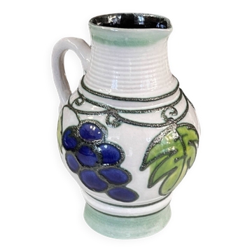 Ceramic jug with handle, Strehla Keramik, Germany, 1970s.