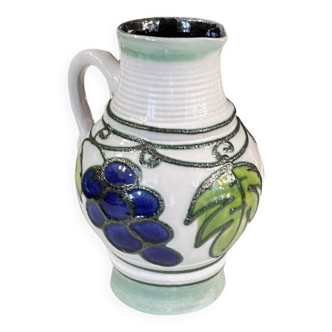 Ceramic jug with handle, Strehla Keramik, Germany, 1970s.
