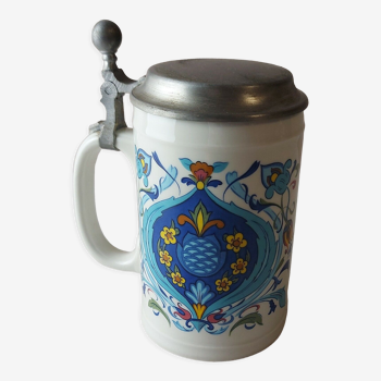Ancienne chope à bière Bierkrug, décor Izmir, en céramique de Villeroy & Boch