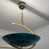 Suspension vintage doré/vert