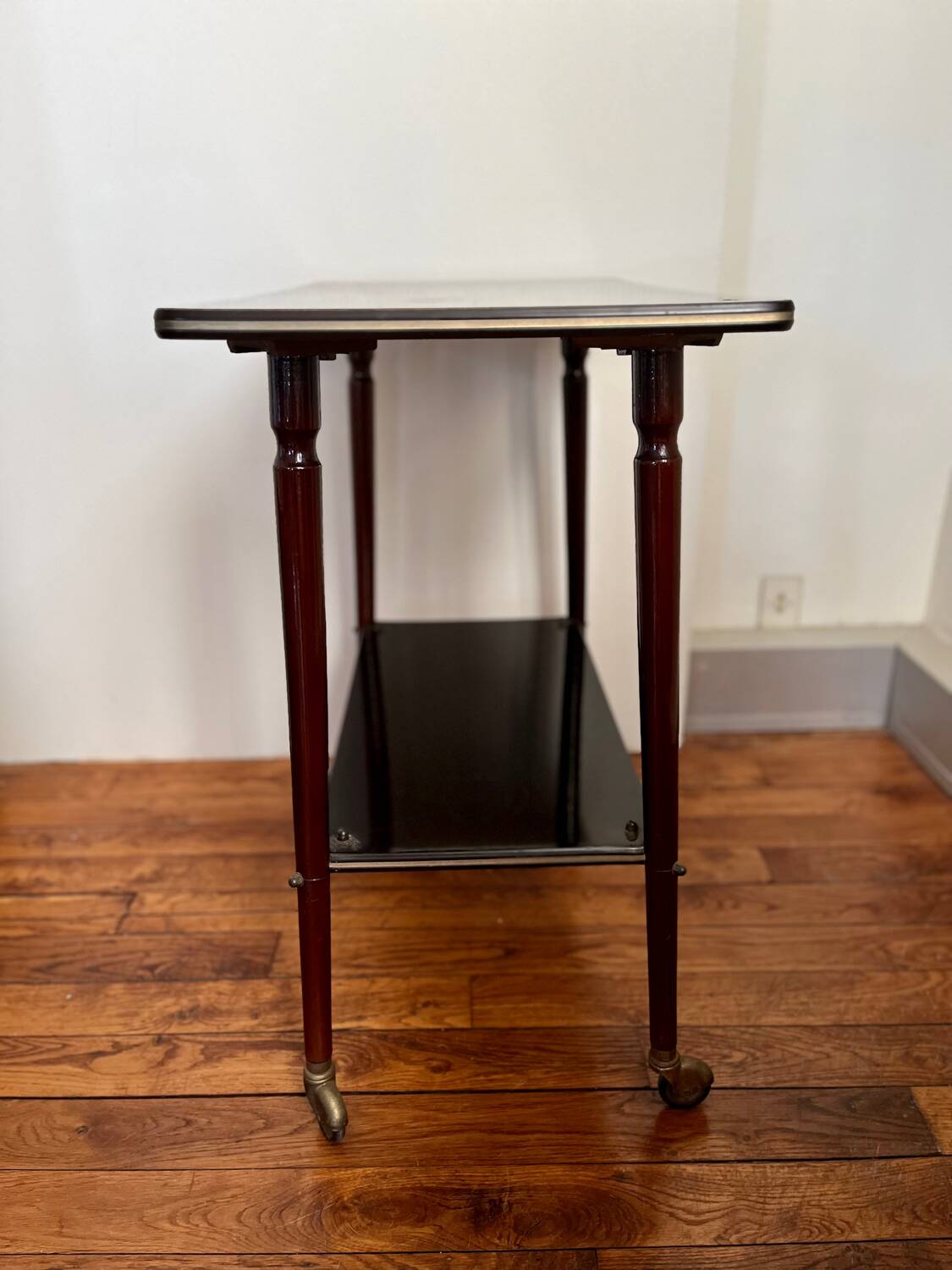 Vintage compass leg serving table