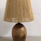 Lampe XXL en grès vernissé et corde de jute vers 1960