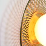 Mid-Century Intricate Wall Lamp in Brass and Opaline Glass, 1950s