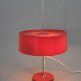 Red Table Lamp with Adjustable Height, Czechoslovakia, 1960s