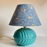 Lampe boule en céramique bleue vintage