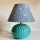 Lampe boule en céramique bleue vintage