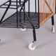 Original midcentury side table, metal, rattan, scandinavia, 1960s