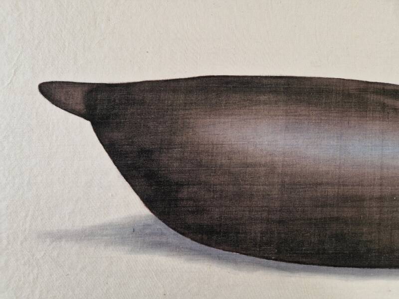 La Roche Laffitte (Born in 1943) - Watercolour drawing on fabric - Duck