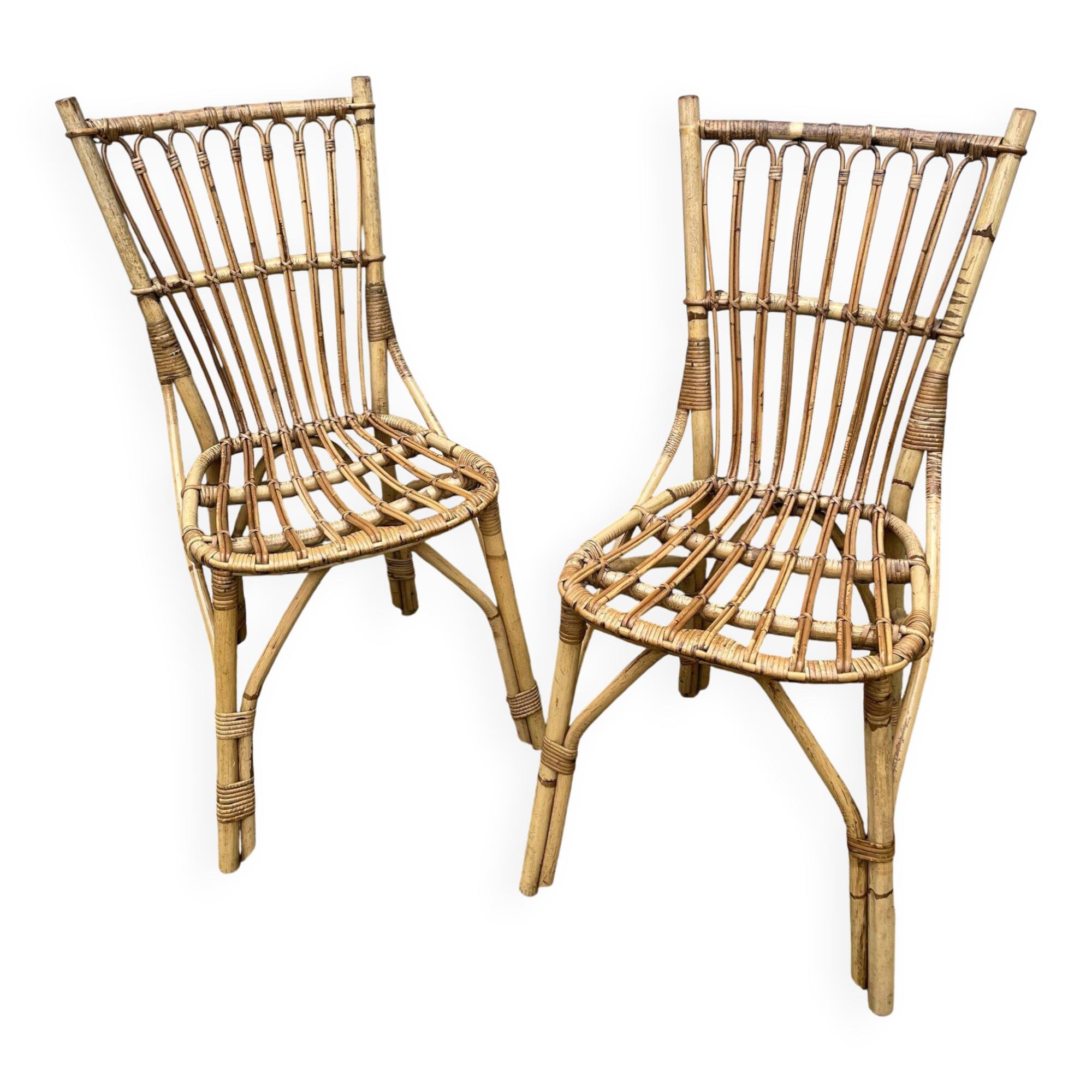 Pair of rattan chairs