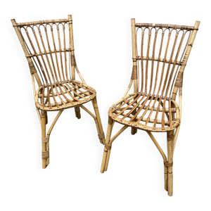 Paire de chaises en rotin