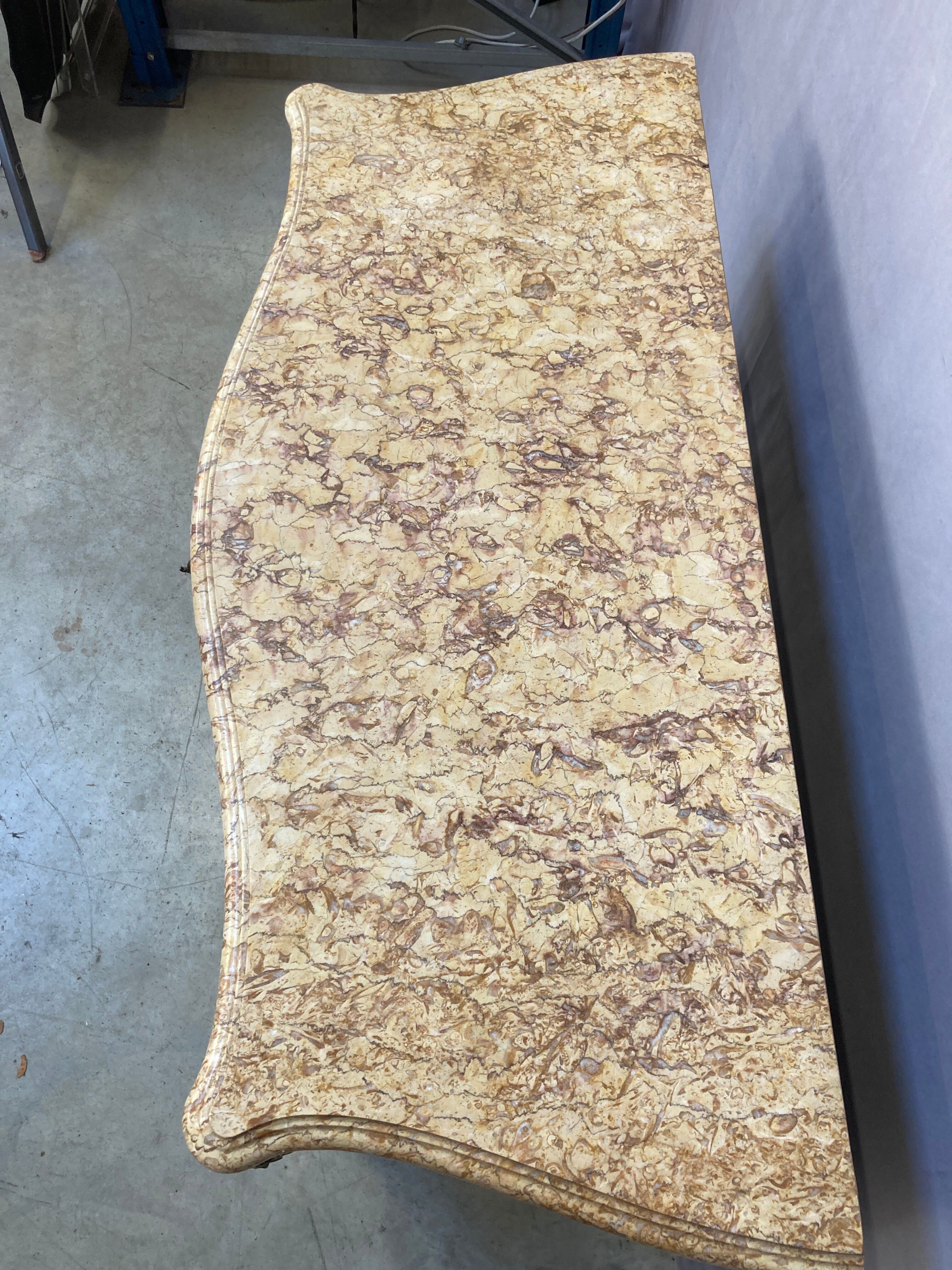 Louis XV style chest of drawers with marble top