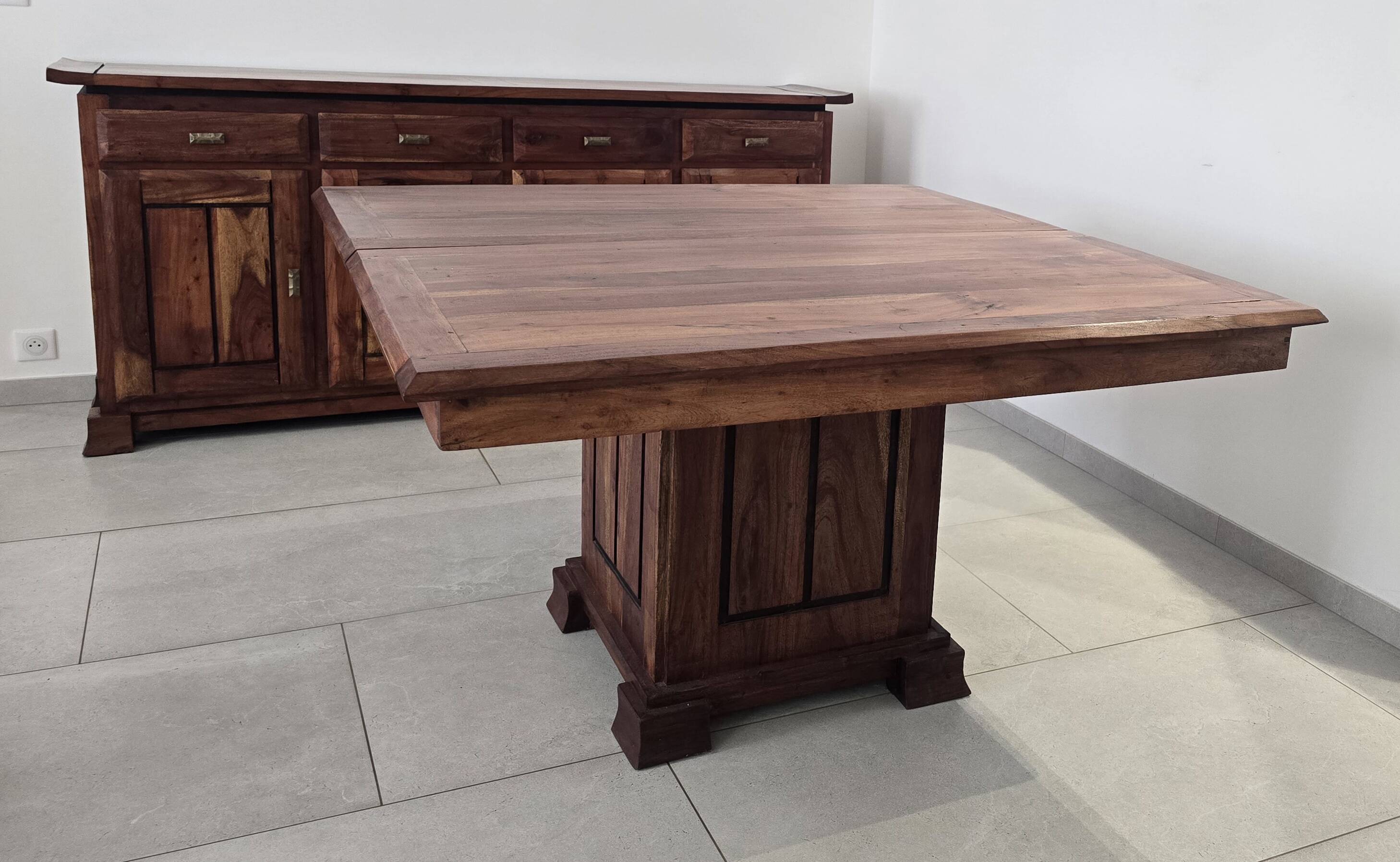 Solid Teak Dining Table + 4 Chairs – Colonia Style