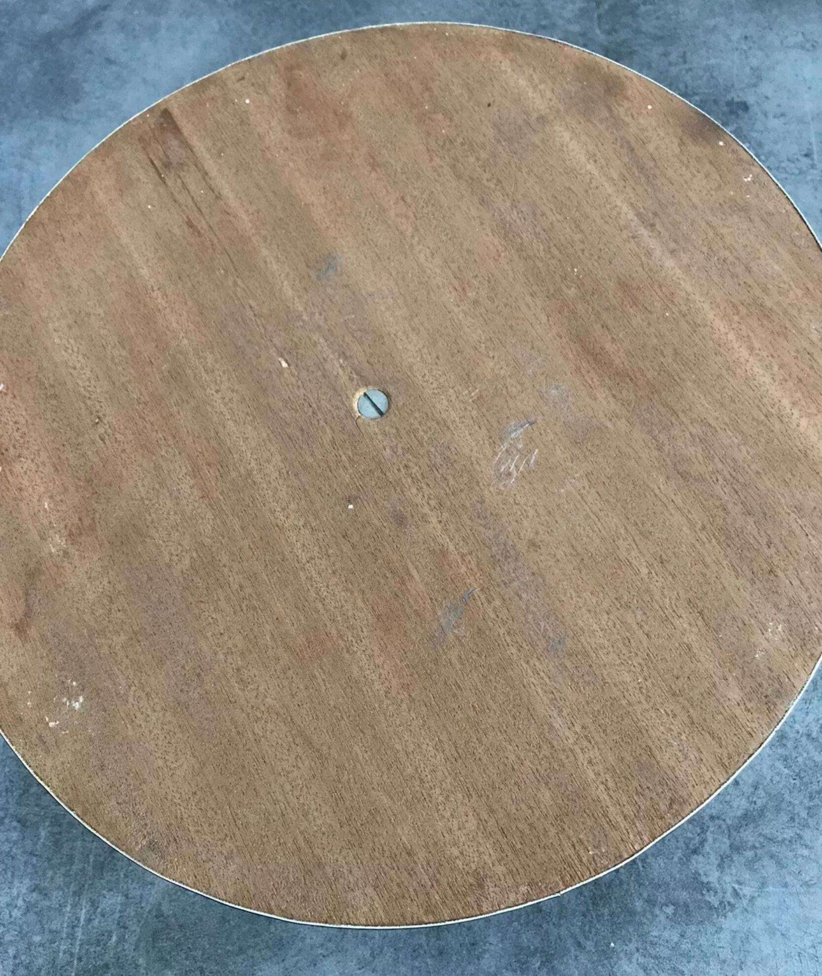 Cheese plat vintage rond marquetry plateau turning glass 28.5 cm