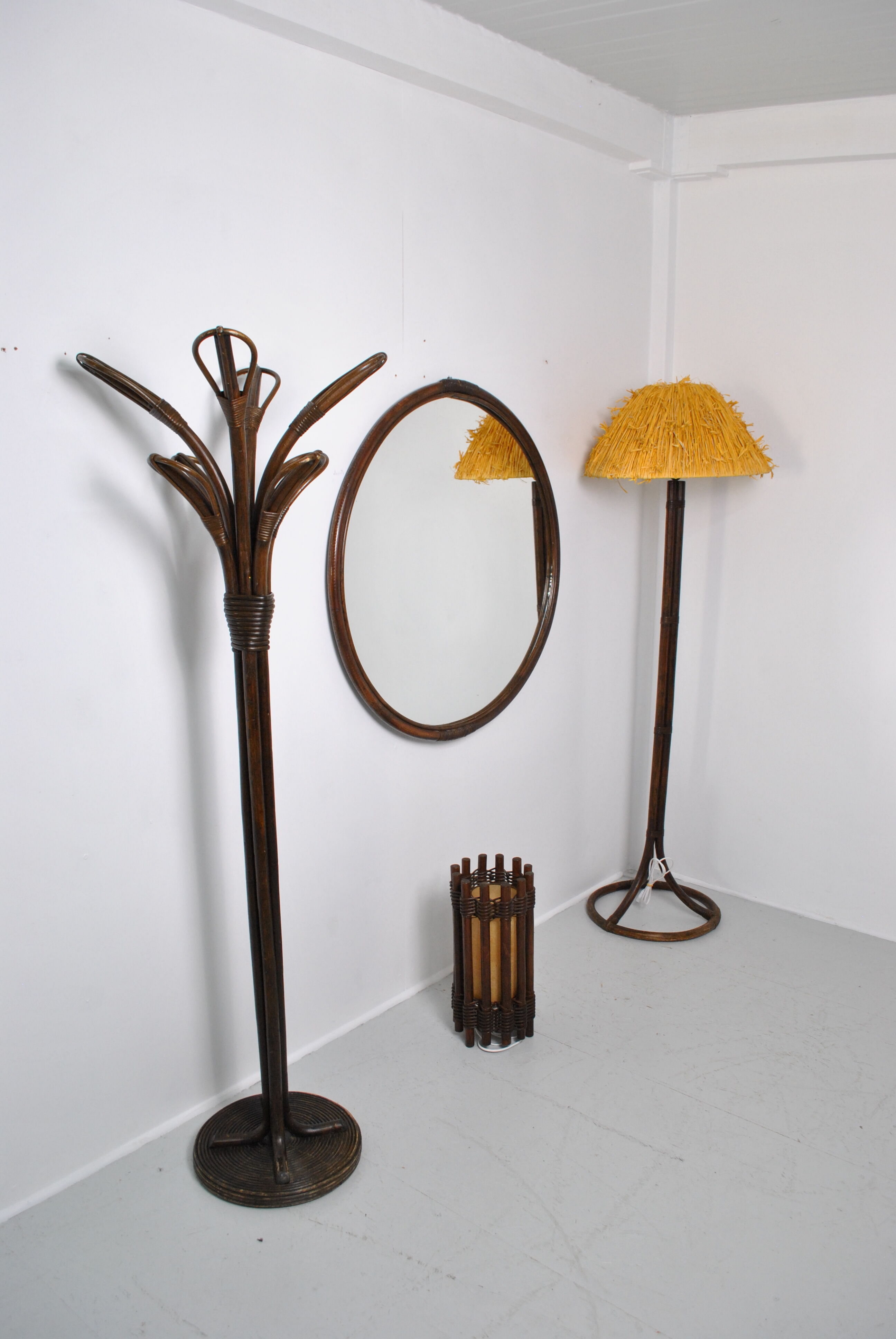 Large rattan mirror 96 cm