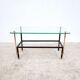 Asymmetrical coffee table 1960 glass and brass