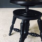Early 20th Century Black Stained Piano Stool, 1890s