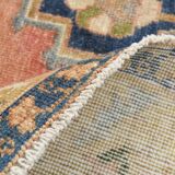 5x9 Peach Red Dark Blue Persian Area Rug, 153x290Cm SK 18900