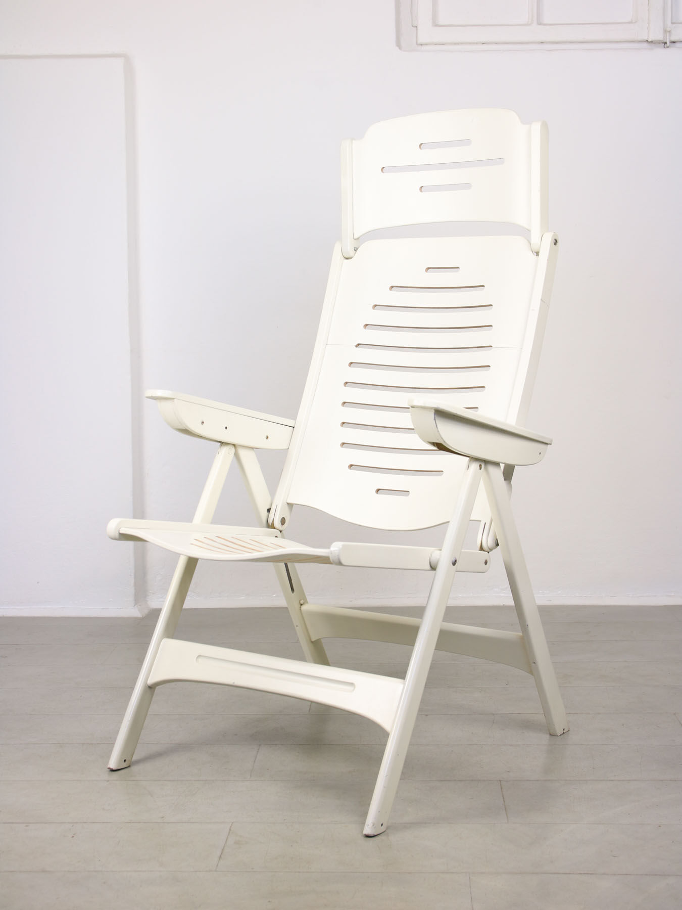 Vintage Danish Folding Armchair with 5 Positions