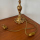 Antique brass lamp - bronze lampshade with toile de Jouy – Vintage lamp