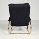 Modern mid-century rocking chair in brass by Guido Faleschini Black Boucle