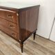 Vintage six-drawer oak chest of drawers with glass top, 1960